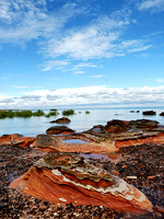 Rocher et sable rouge Australie
