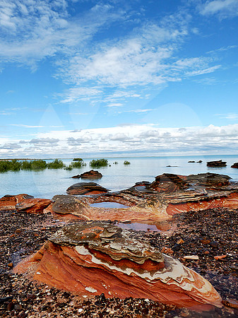 Rocher et sable rouge Australie