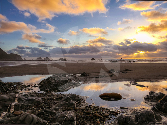 Soleil couchant  Nouvelle Zélande