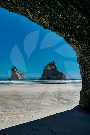 Plage de Wharariki  Nouvelle Zélande